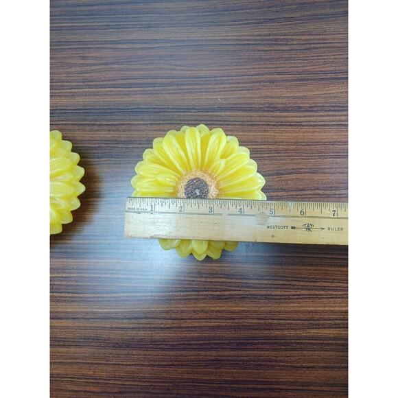 Sunflower Floating Candles Yellow Flowers Sunflower Lot Of 2 Approx 5 inch - Picture 2 of 7